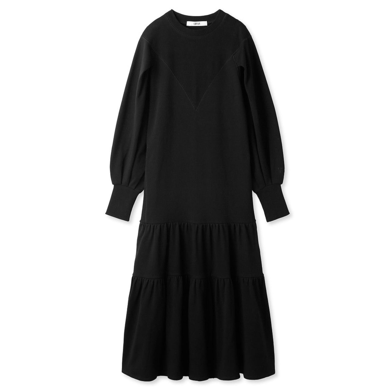 ガゼットデザインスウェットワンピース BLK F