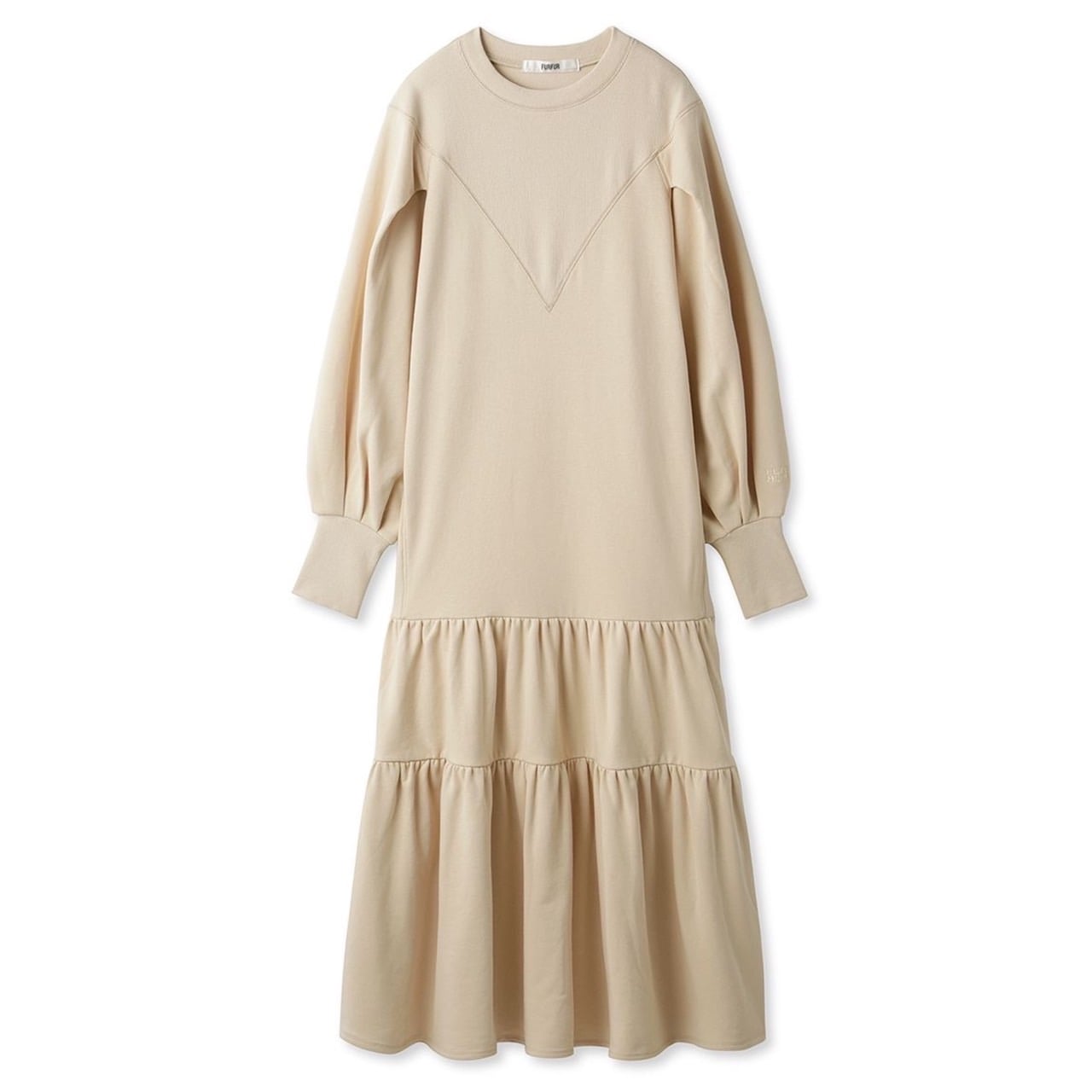 ガゼットデザインスウェットワンピース BEG F