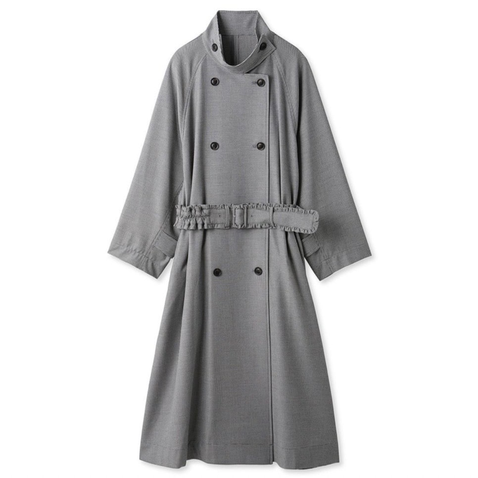 ハイネックステンカラートレンチコート CHECK F