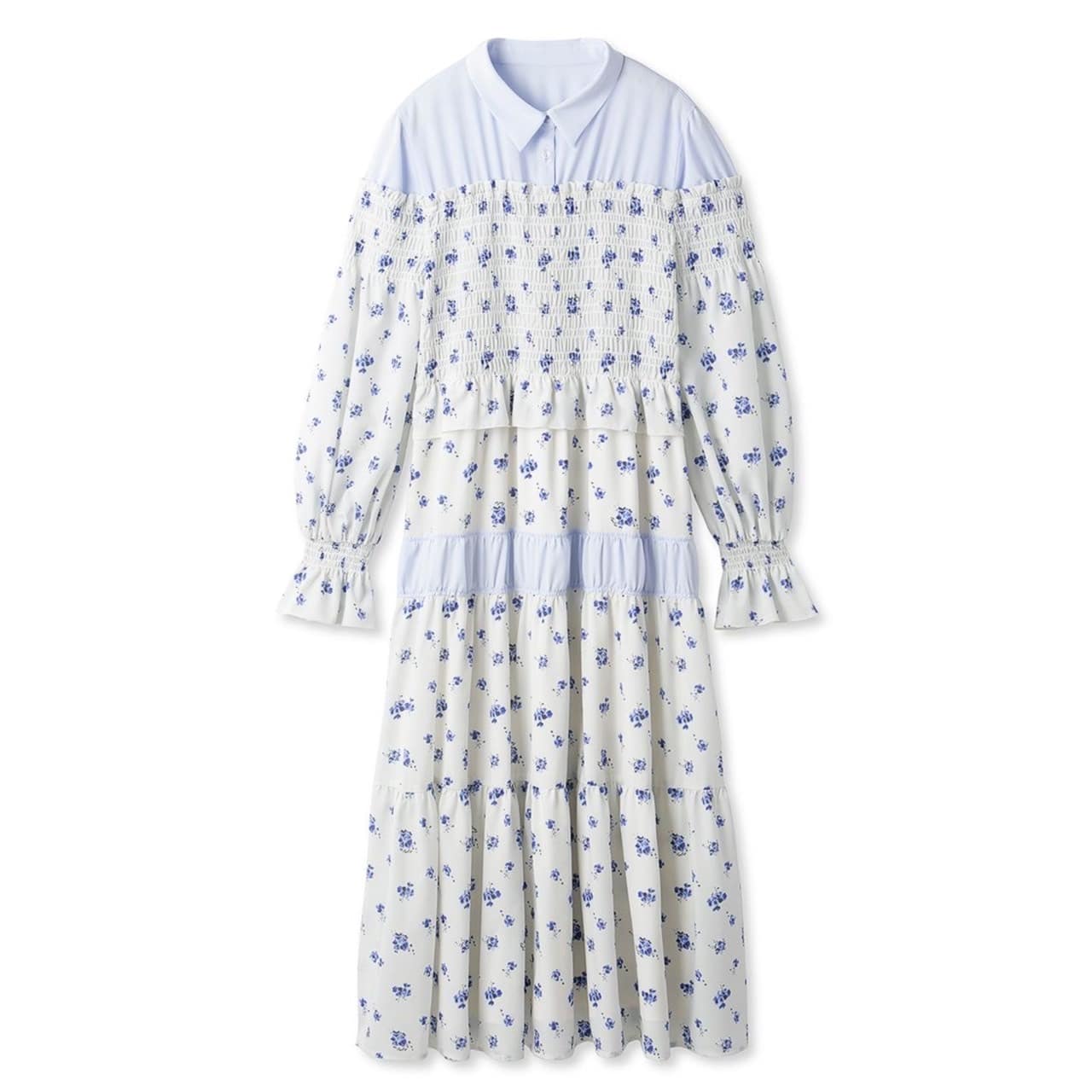 クラシカルミニフラワーワンピース BLU F