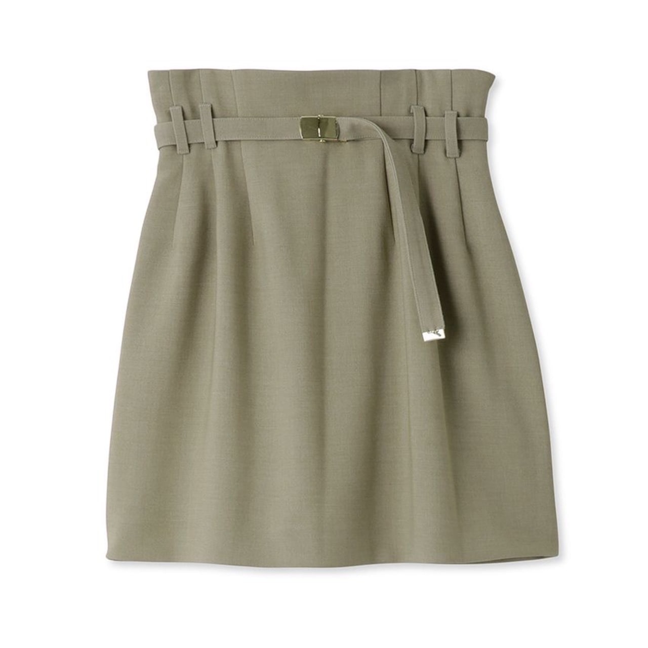 ベルト付ハイウエストミニスカート BEG F