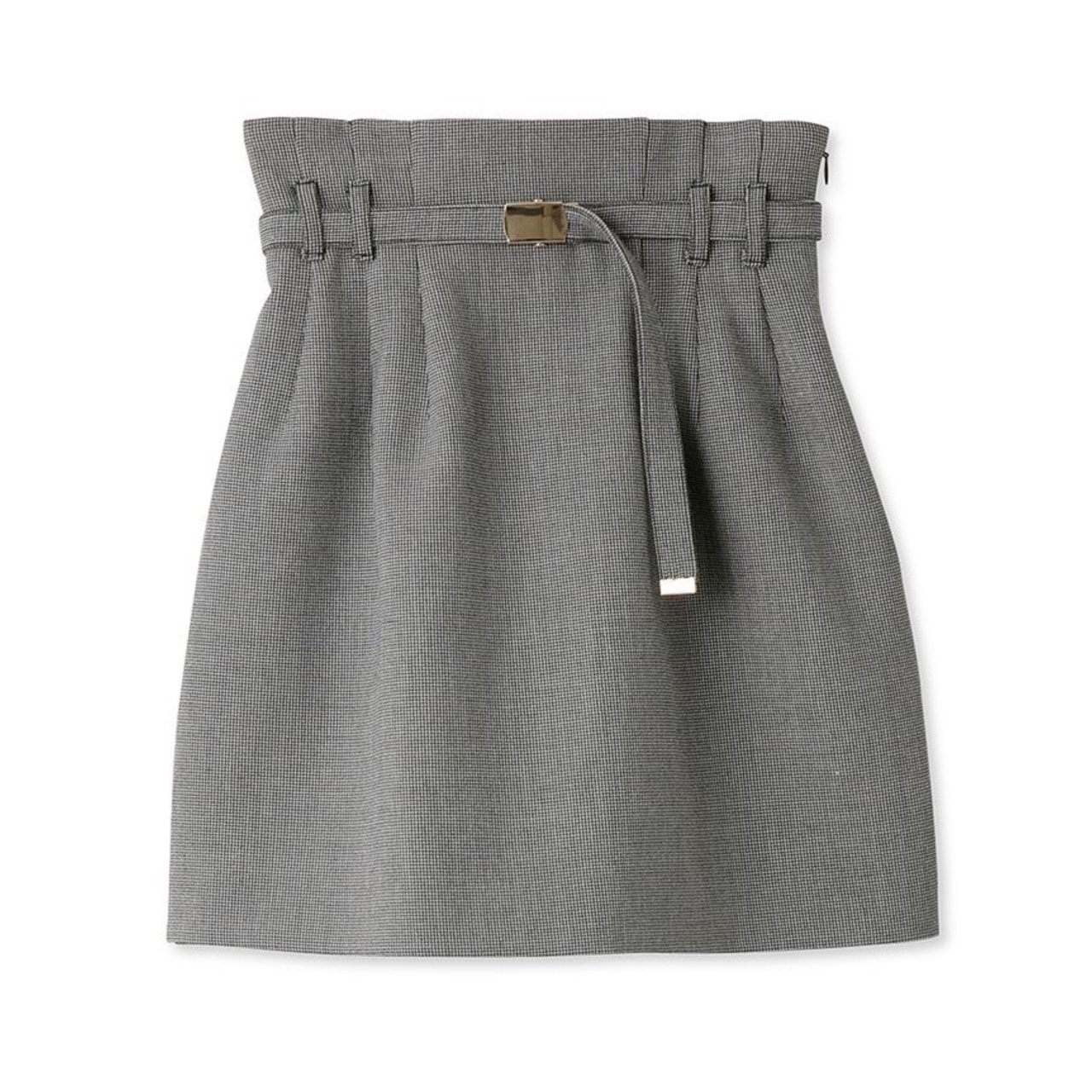 ベルト付ハイウエストミニスカート CHECK F