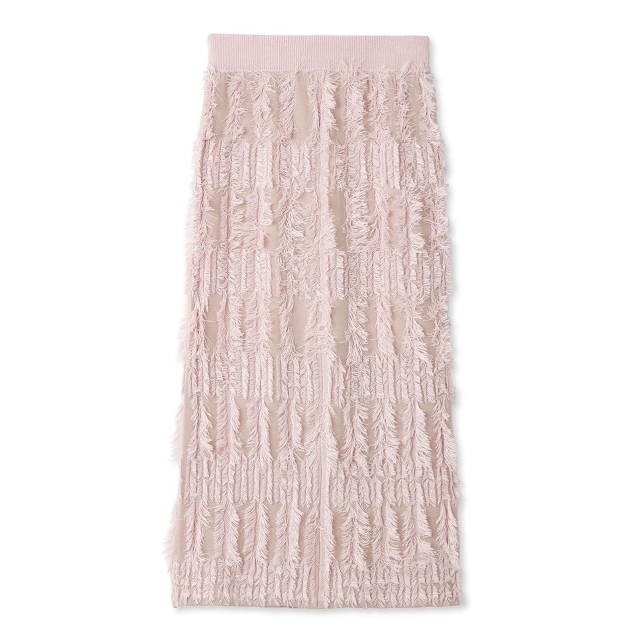 フリンジ編みニットスカート PNK F