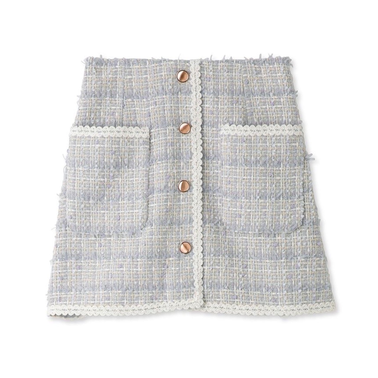 トリミングツイードスカショーパン LAV F