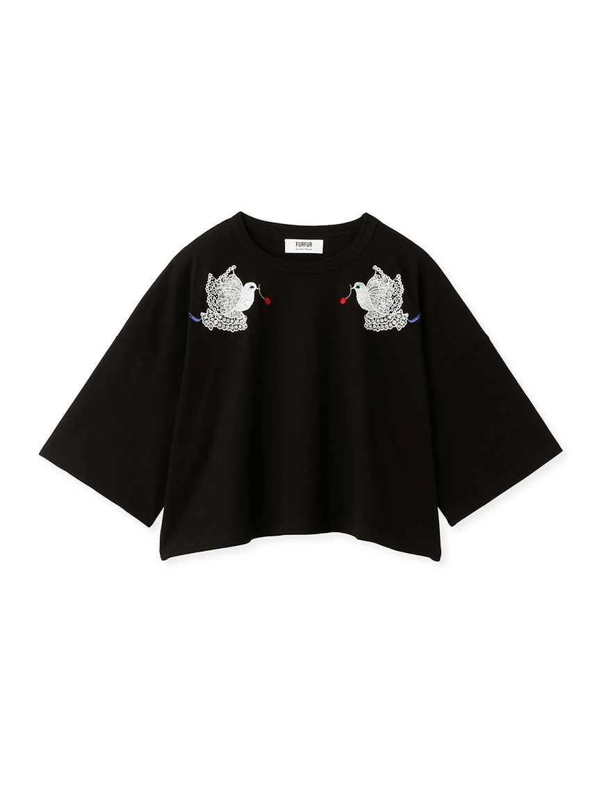 樋上公実子コラボ“Reel”刺繍Tシャツ BLK F