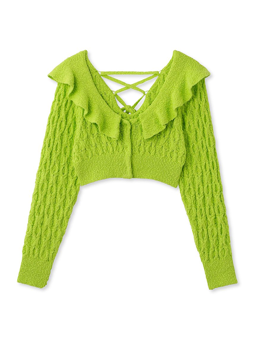 ラッフルデザインニットボレロ LIME F