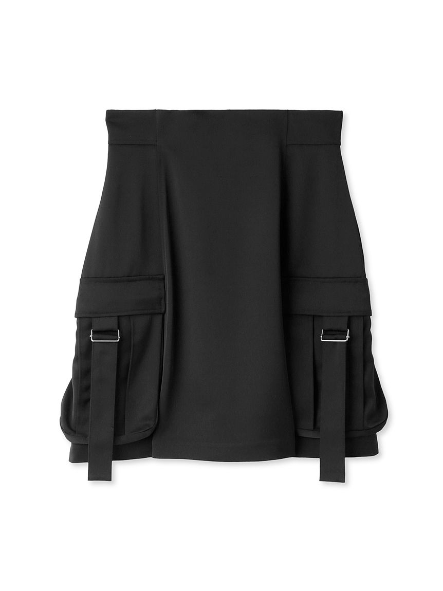 ミリタリーカーゴミニスカート BLK F