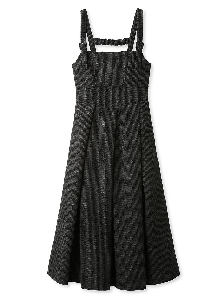 ツイードフレアジャンパースカート BLK F