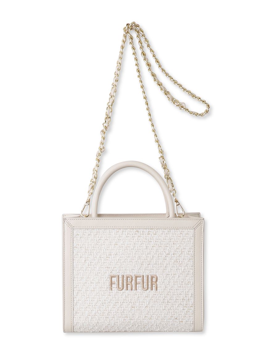 ツイードロゴトートバッグ LBEG F