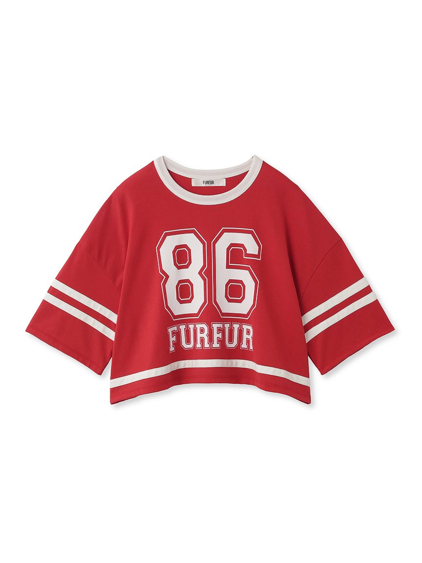 オーバーフットボールTシャツ RED F