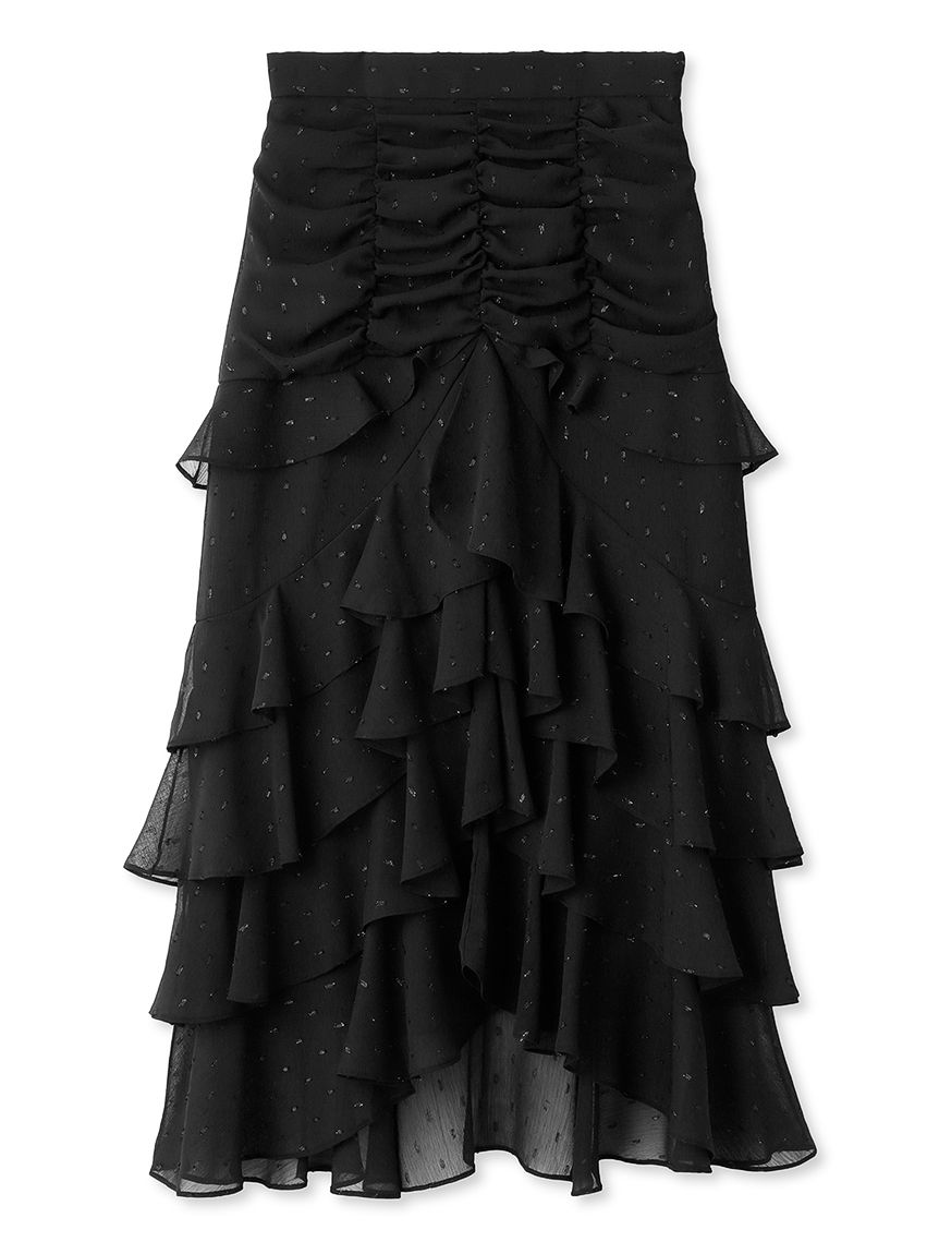 ランダムフリルシフォンスカート BLK F