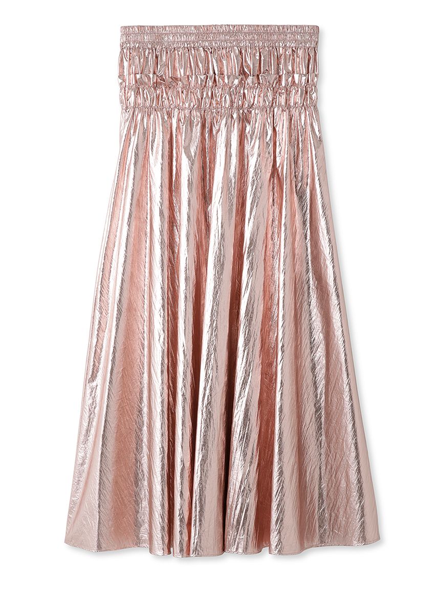 メタリックギャザースカート PNK F