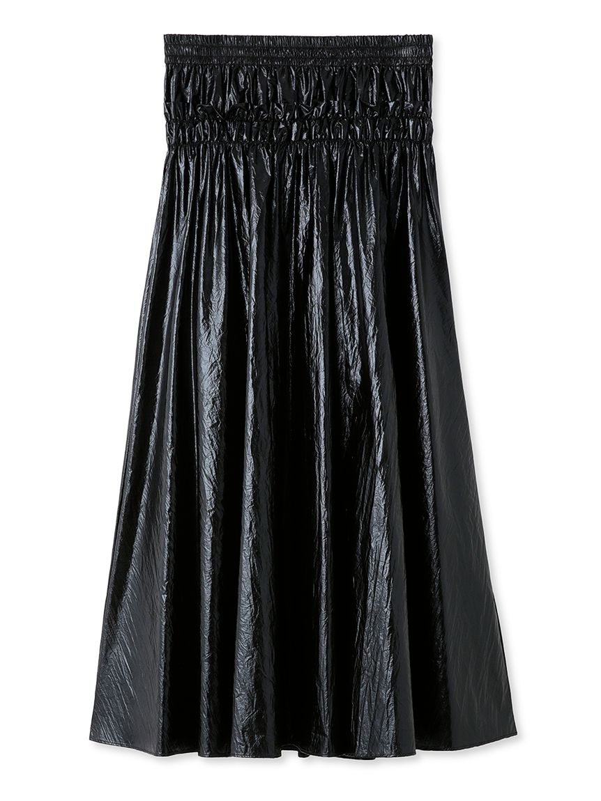 メタリックギャザースカート BLK F