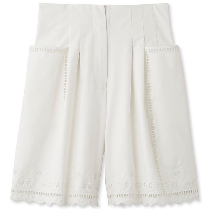 カットワーク刺繍ショートパンツ WHT F