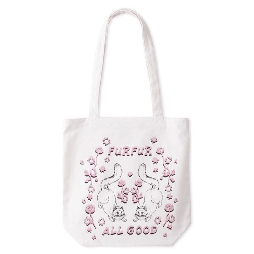 ALL GOOD CAT トートバッグ WHT F