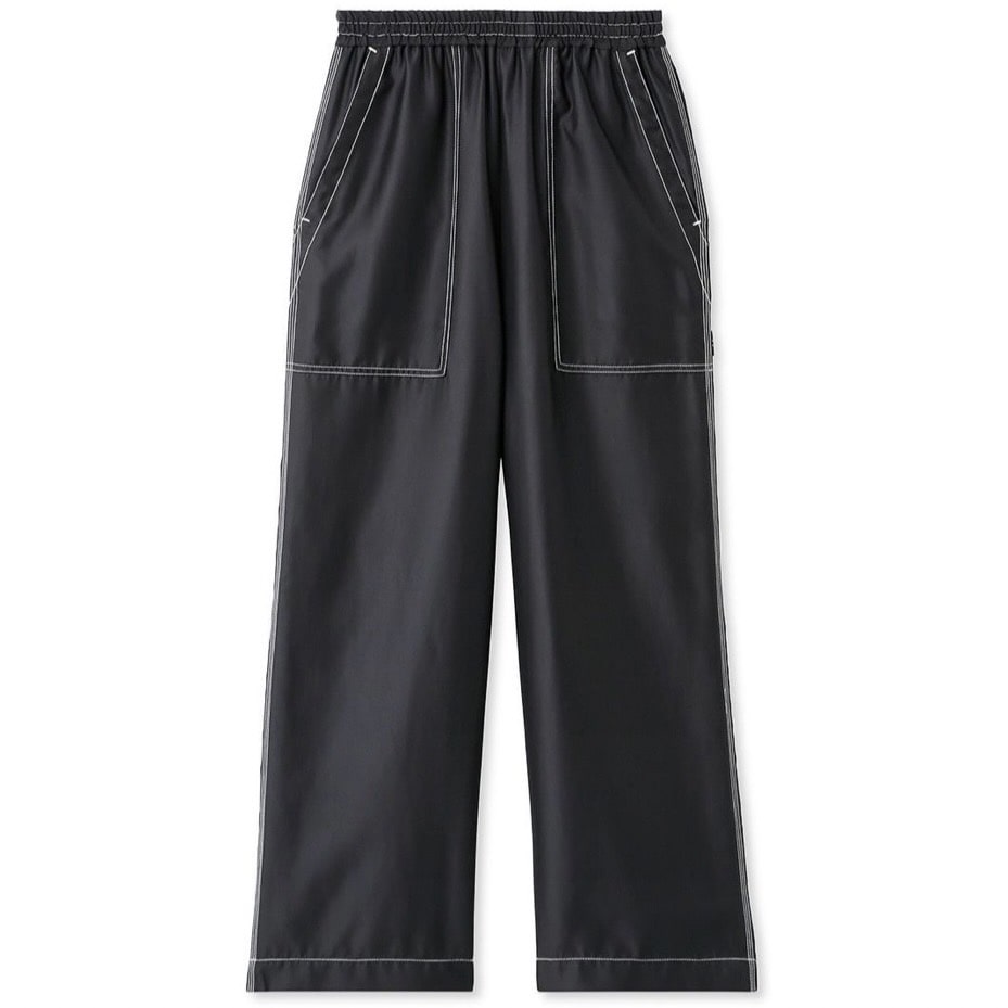 サテンペインターワイドパンツ BLK F
