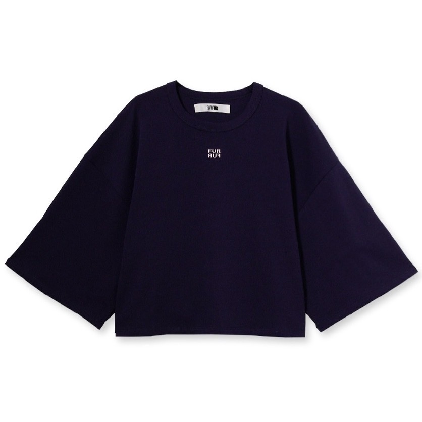 ロゴ刺繍Tシャツ NVY F