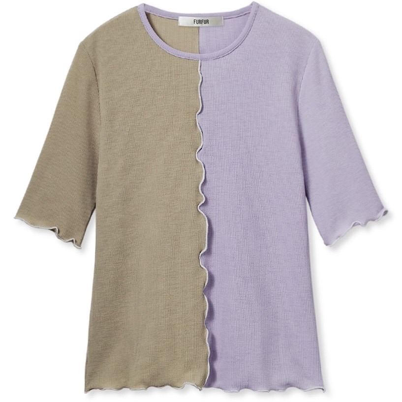 バイカラーカットトップス LAV F