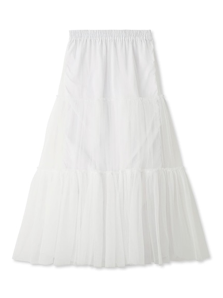 リバーシブルチュールスカート WHT F