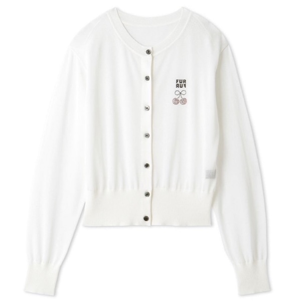 【上國料萌衣コラボ】チェリーカーディガン WHT F
