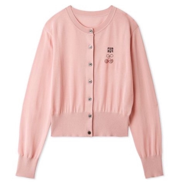 【上國料萌衣コラボ】チェリーカーディガン PNK F