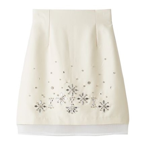 【上國料萌衣コラボ】ビジューミニスカート IVR F