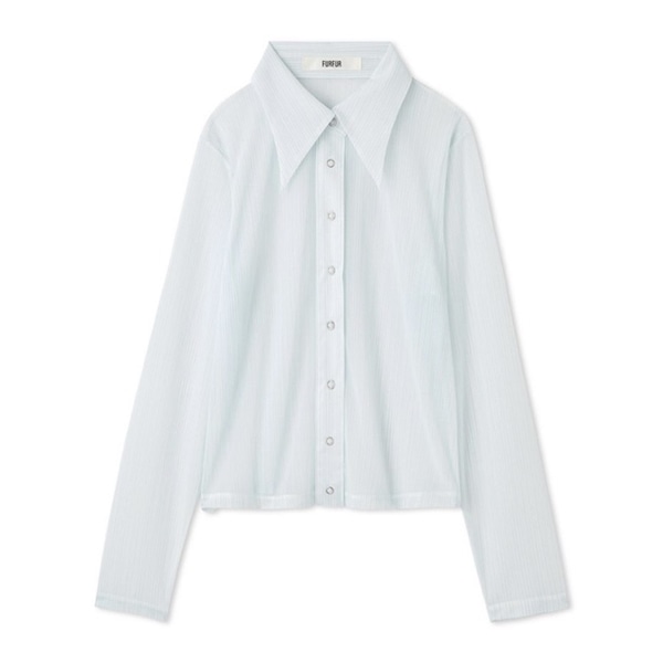 シアープリントシャツ BLU F