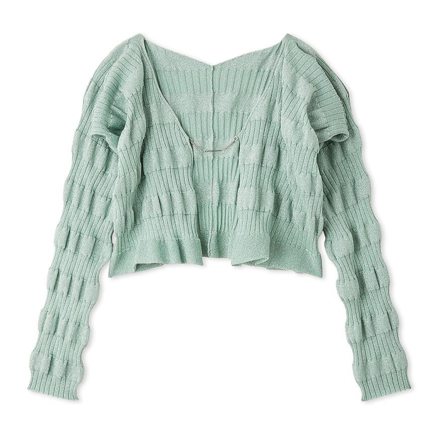 クロップドリブカーディガン MNT F