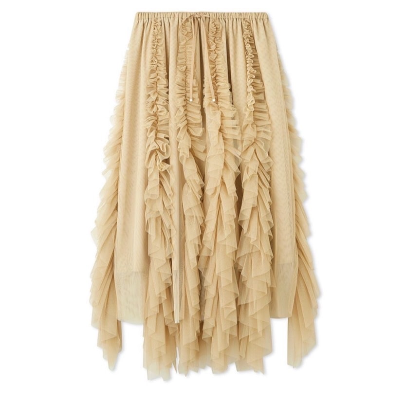 2WAYチュールフリルスカート BEG F