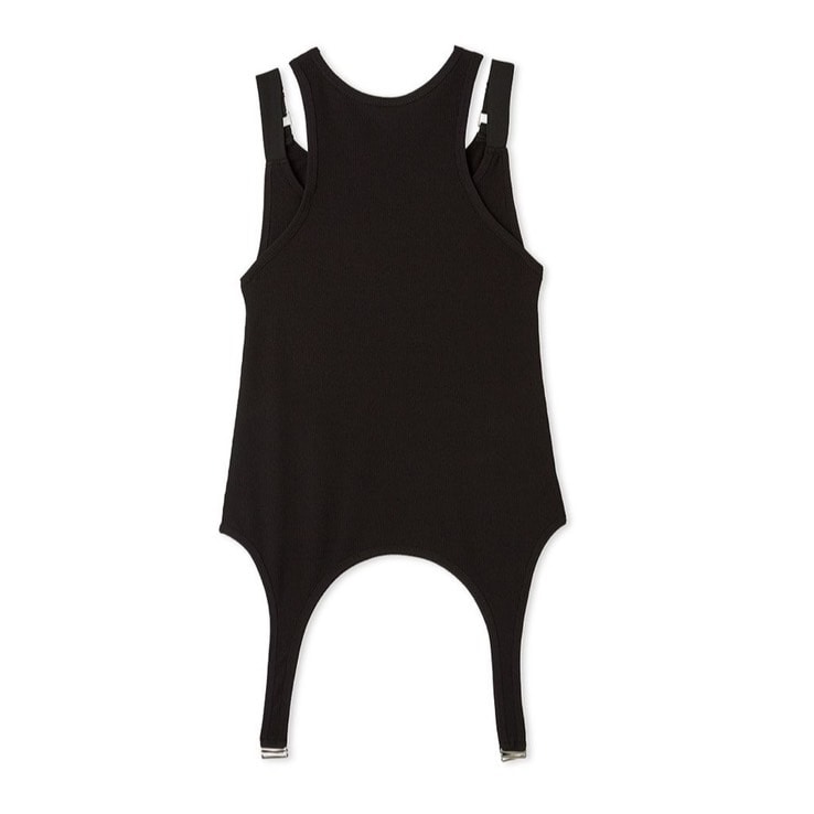 ガーターデザインタンクトップ BLK F