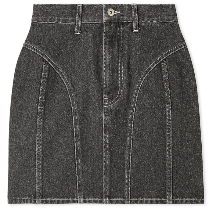 ホイルデニムミニスカート GRY F