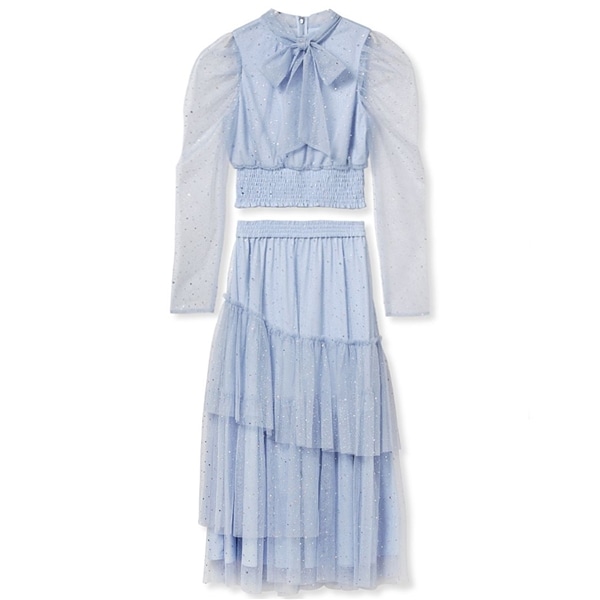 セパレートラメチュールドレス LBLU F