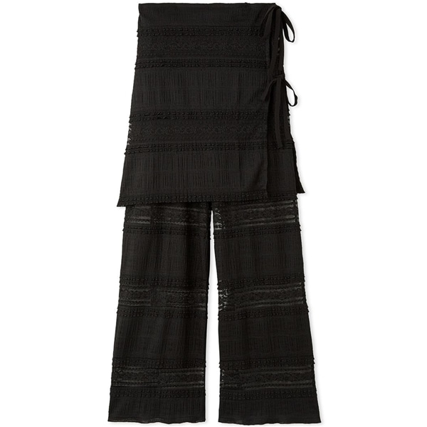 ラップスカート付きレースパンツ BLK F