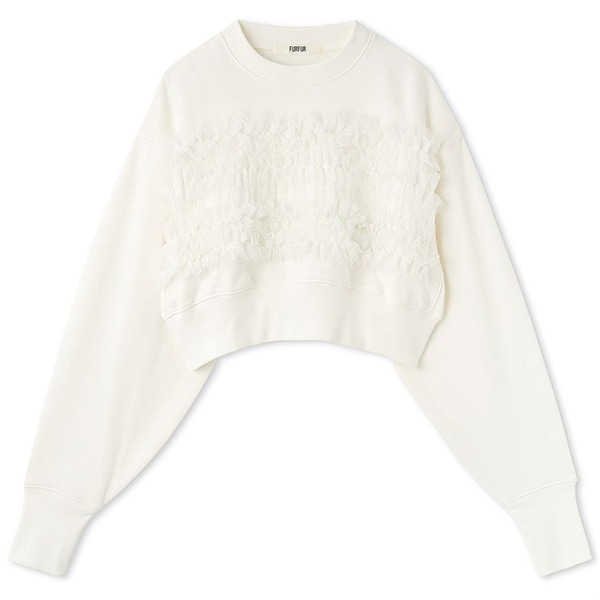 チュールフリルコンビスウェット WHT F