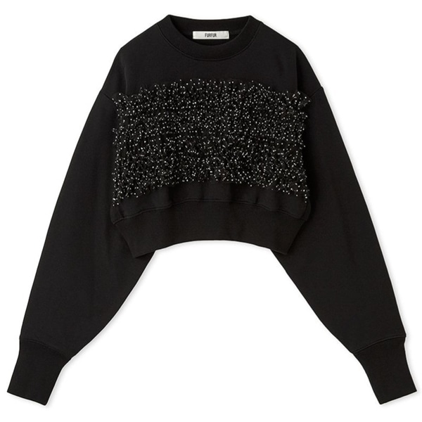 チュールフリルコンビスウェット BLK F