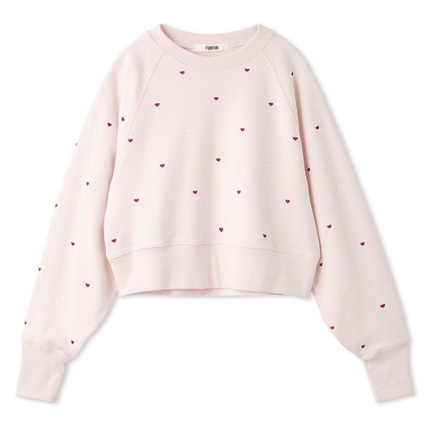 ミニハート刺繍スウェット PNK F