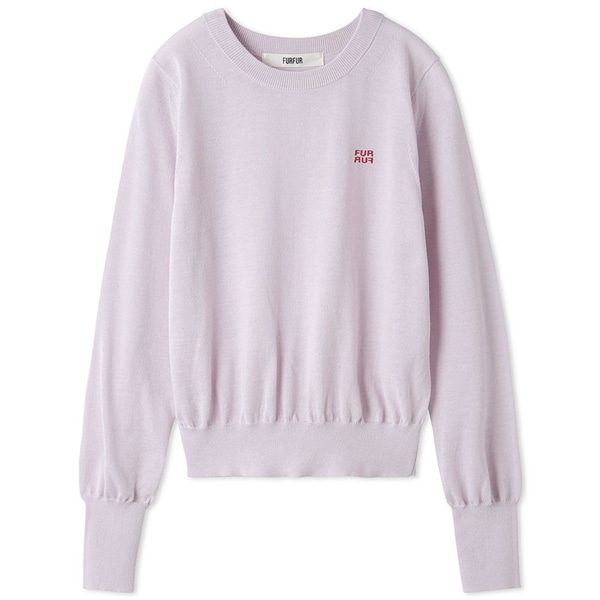 ロゴ刺繍クルーネックセーター PNK F