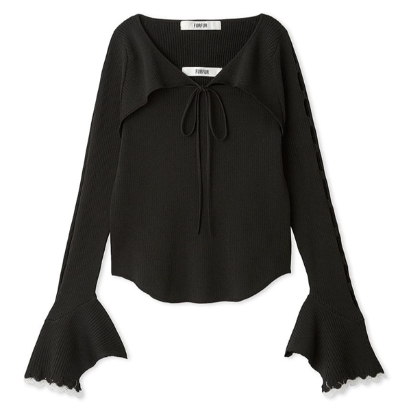 アームボレロレイヤードプルオーバー BLK F