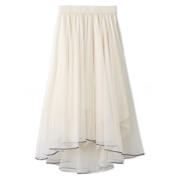 2wayレイヤードトリミングスカート WHT F