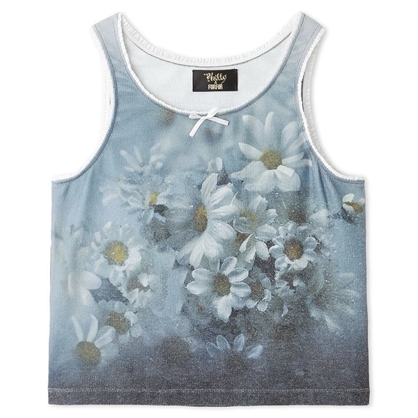 【Philly chocolate】フラワーフォトプリントタンクトップ WHT F