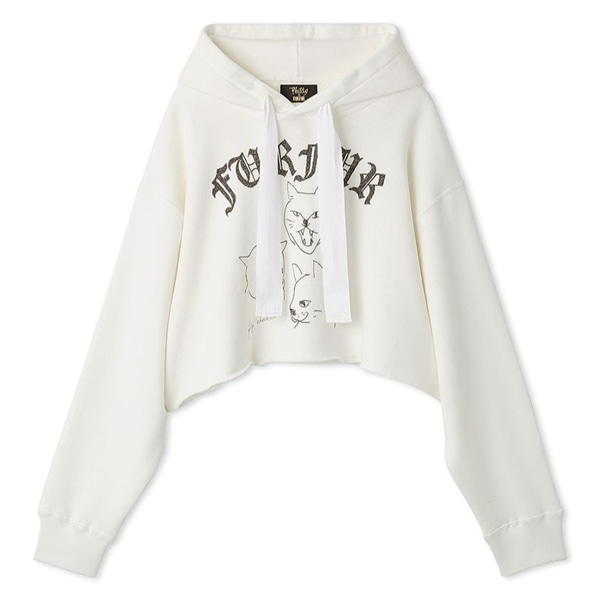 【Philly chocolate】キャットプリントフーディ WHT F