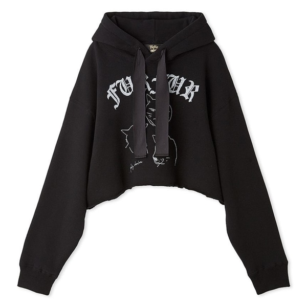 【Philly chocolate】キャットプリントフーディ BLK F