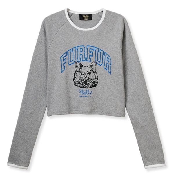 【Philly chocolate】キャットプリントTシャツ GRY F