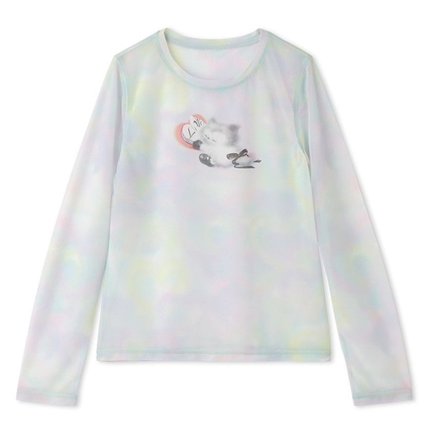 李子林ぼかしプリントシアーカットソー IVR F