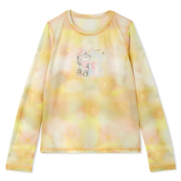 李子林ぼかしプリントシアーカットソー ORG F