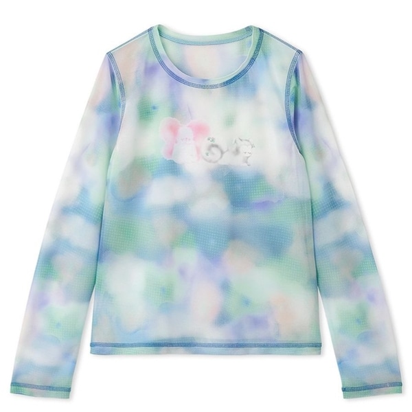 李子林ぼかしプリントシアーカットソー BLU F