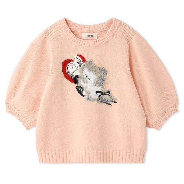 李子林ハーフスリーブジャガードニット ORG F