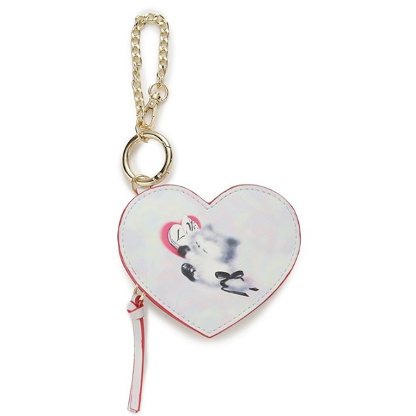 李子林キャットプリントハートポーチ IVR F