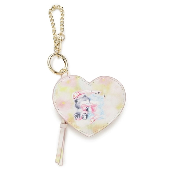 李子林キャットプリントハートポーチ ORG F