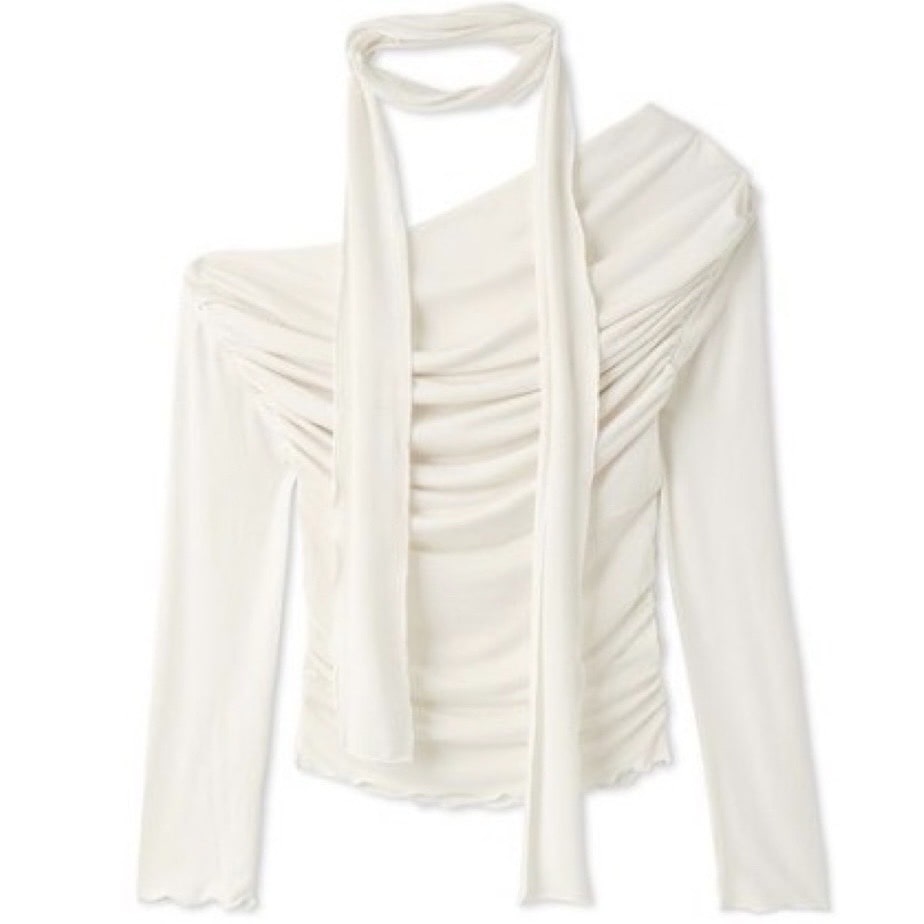 ドレープアシメトップス WHT F